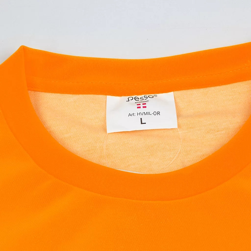 HVMIL_OR, T-SHIRT À MANCHES LONGUES HAUTE VISIBILITÉ PESSO, ORANGE