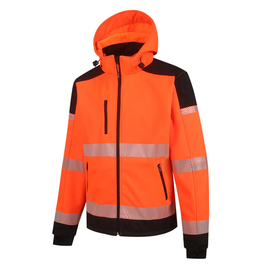 PALMERO_OR, HI-VIS SOFTSHELL JACKET PESSO PALERMO, ORANGE