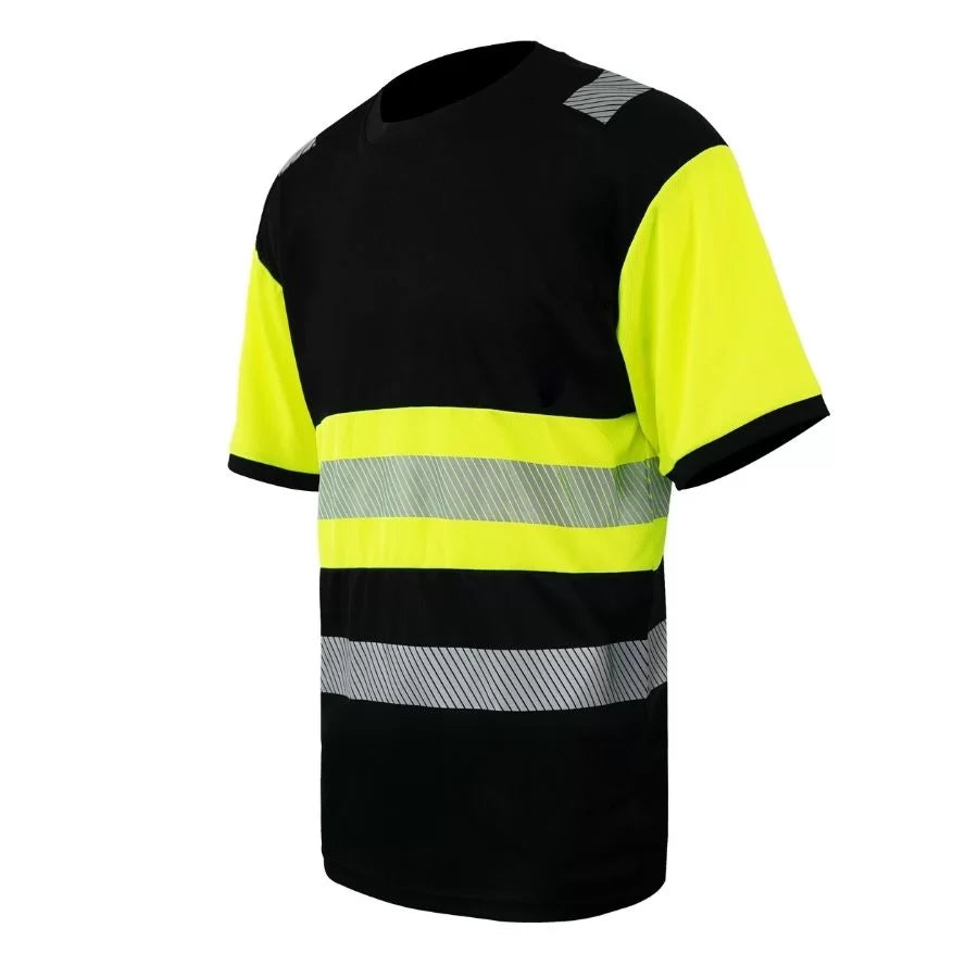 HVM_J, HIGH VISIBILITY T-SHIRT PESSO, BLACK-YELLOW