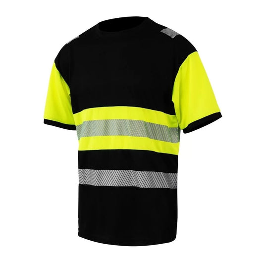 HVM_J, HIGH VISIBILITY T-SHIRT PESSO, BLACK-YELLOW