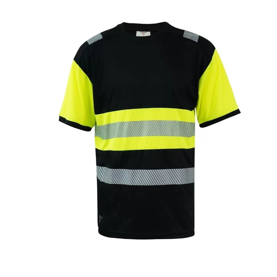 HVM_J, HIGH VISIBILITY T-SHIRT PESSO, BLACK-YELLOW