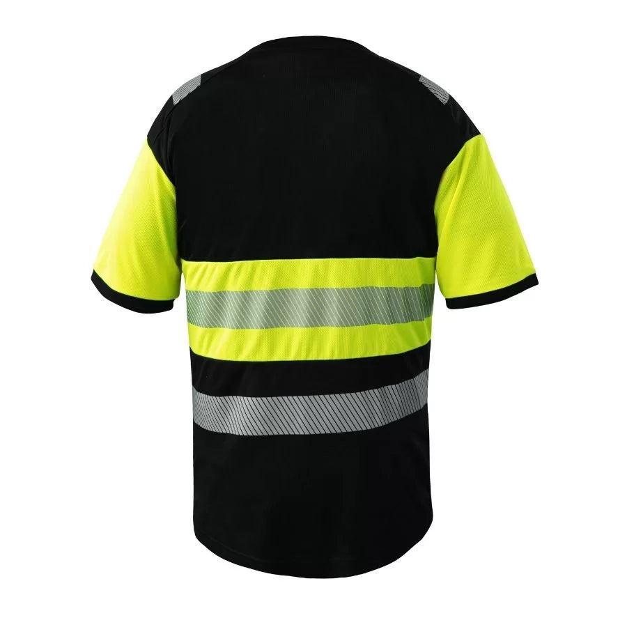 HVM_J, HIGH VISIBILITY T-SHIRT PESSO, BLACK-YELLOW