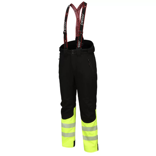 BARNABI_HVJ, SOFTSHELL WINTER TROUSERS PESSO, BLACK/YELLOW