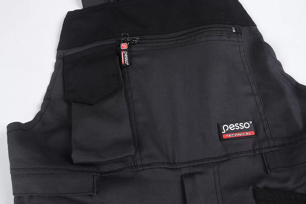 DPSTRETCHP, WORKWEAR BIBPANTS PESSO STRETCH, GREY