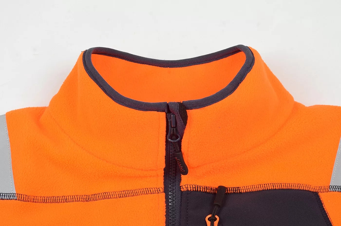 FL02OR, ZIP THROUGH FLEECE SWEATER PESSO, ORANGE