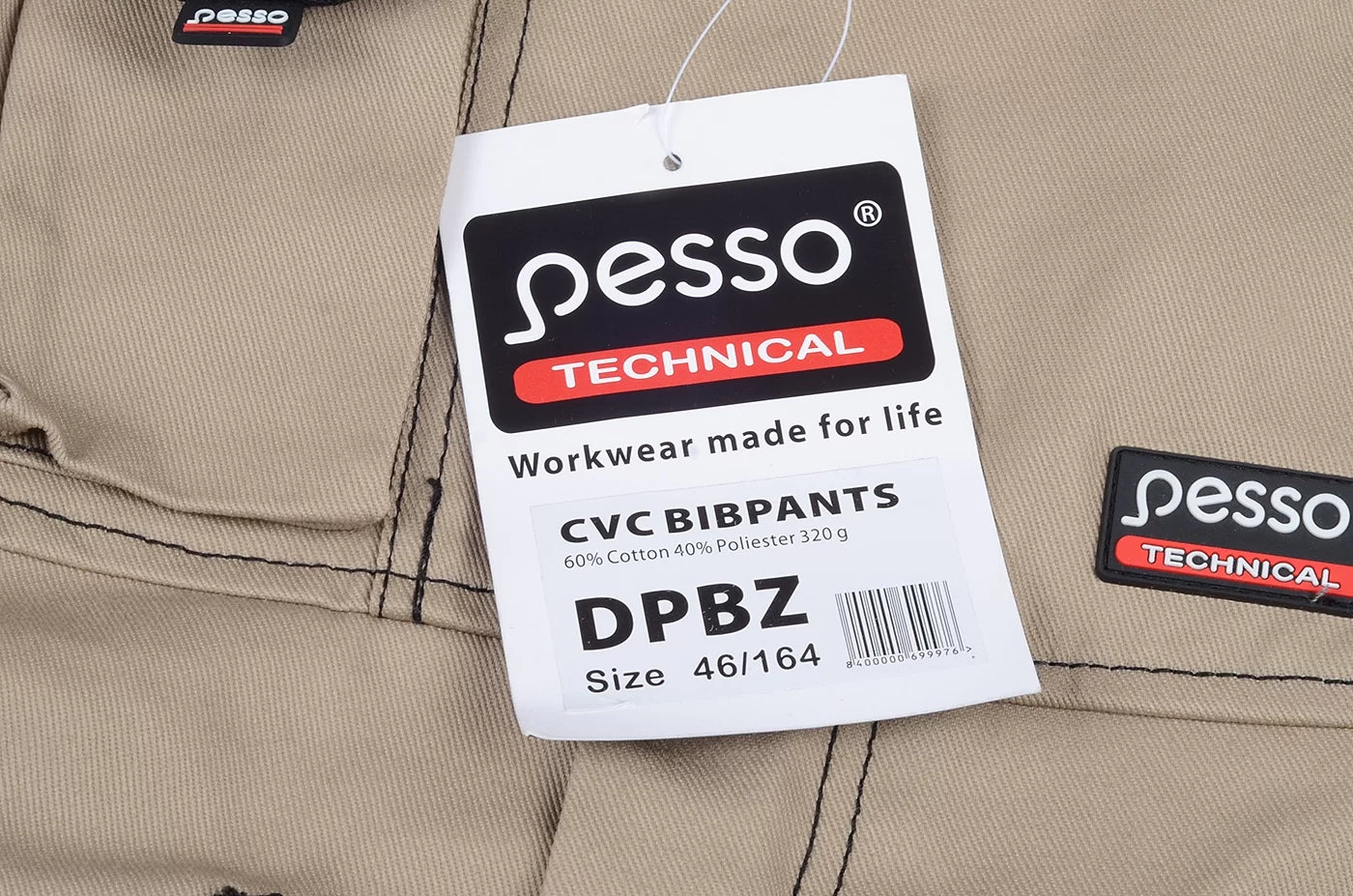 DPBZ, WORKWEAR BIBPANTS PESSO, CVC TWILL, BEIGE