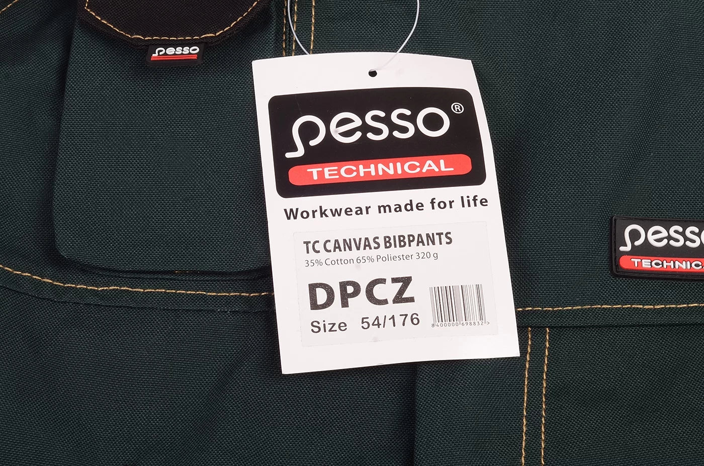 DPCZ, PANTALON DE TRAVAIL EN TOILE PESSO, VERT