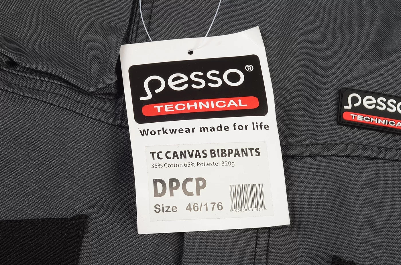 DPCP, WORKWEAR BIBPANTS CANVAS PESSO, GREY