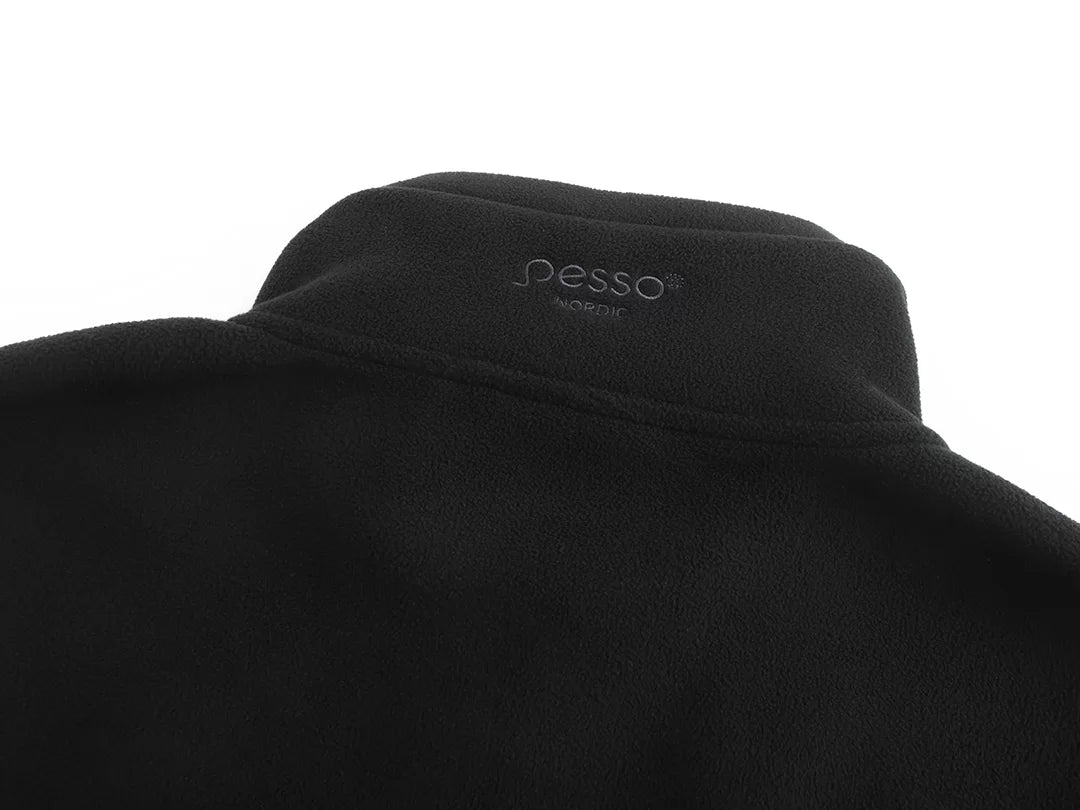 FMJN, ZIP THROUGH FLEECE SWEATER PESSO, BLACK