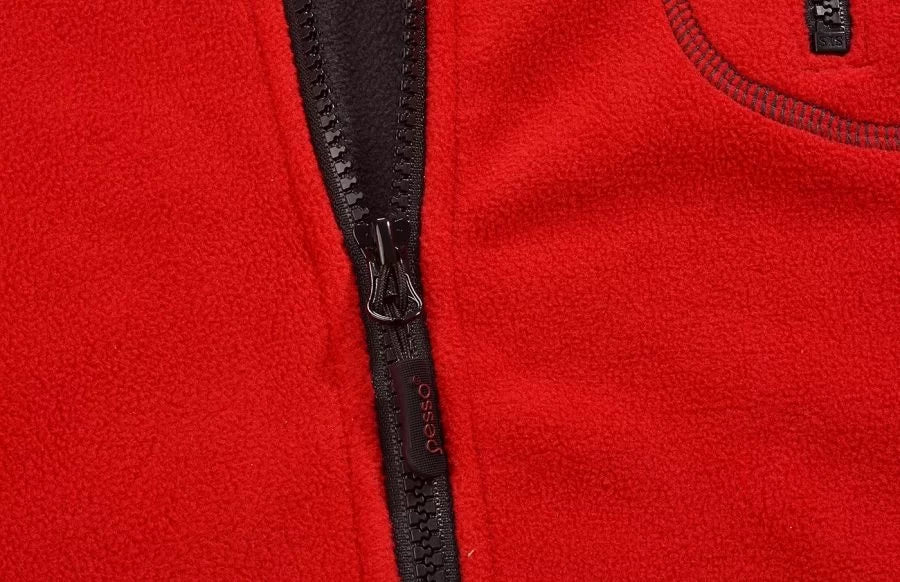 FMR, ZIP THROUGH FLEECE SWEATER PESSO, RED