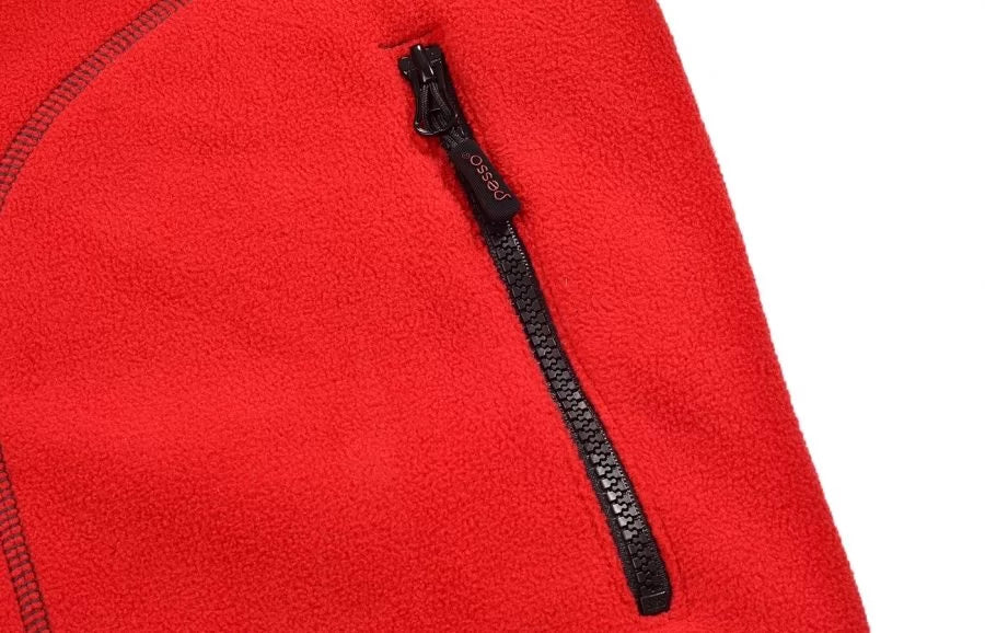 FMR, ZIP THROUGH FLEECE SWEATER PESSO, RED