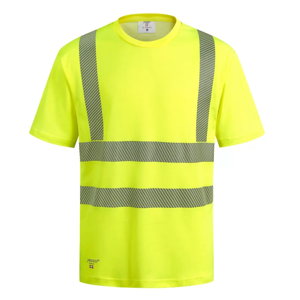 HVMCOT_G, T-SHIRT HAUTE VISIBILITÉ PESSO HVMCOT, JAUNE