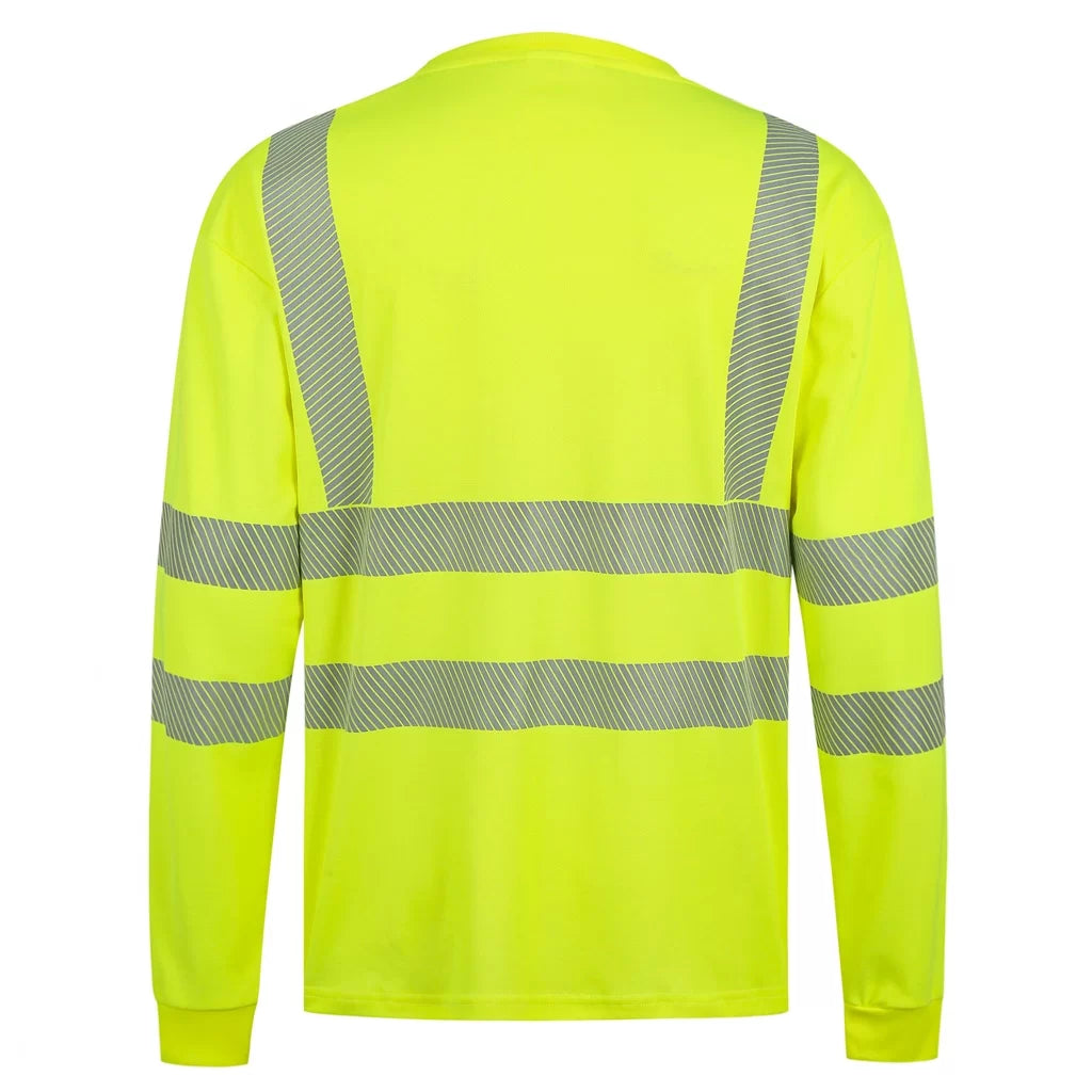 HVMIL_G, HIGH VISIBILITY LONG SLEEVE T-SHIRT PESSO HVMIL, YELLOW