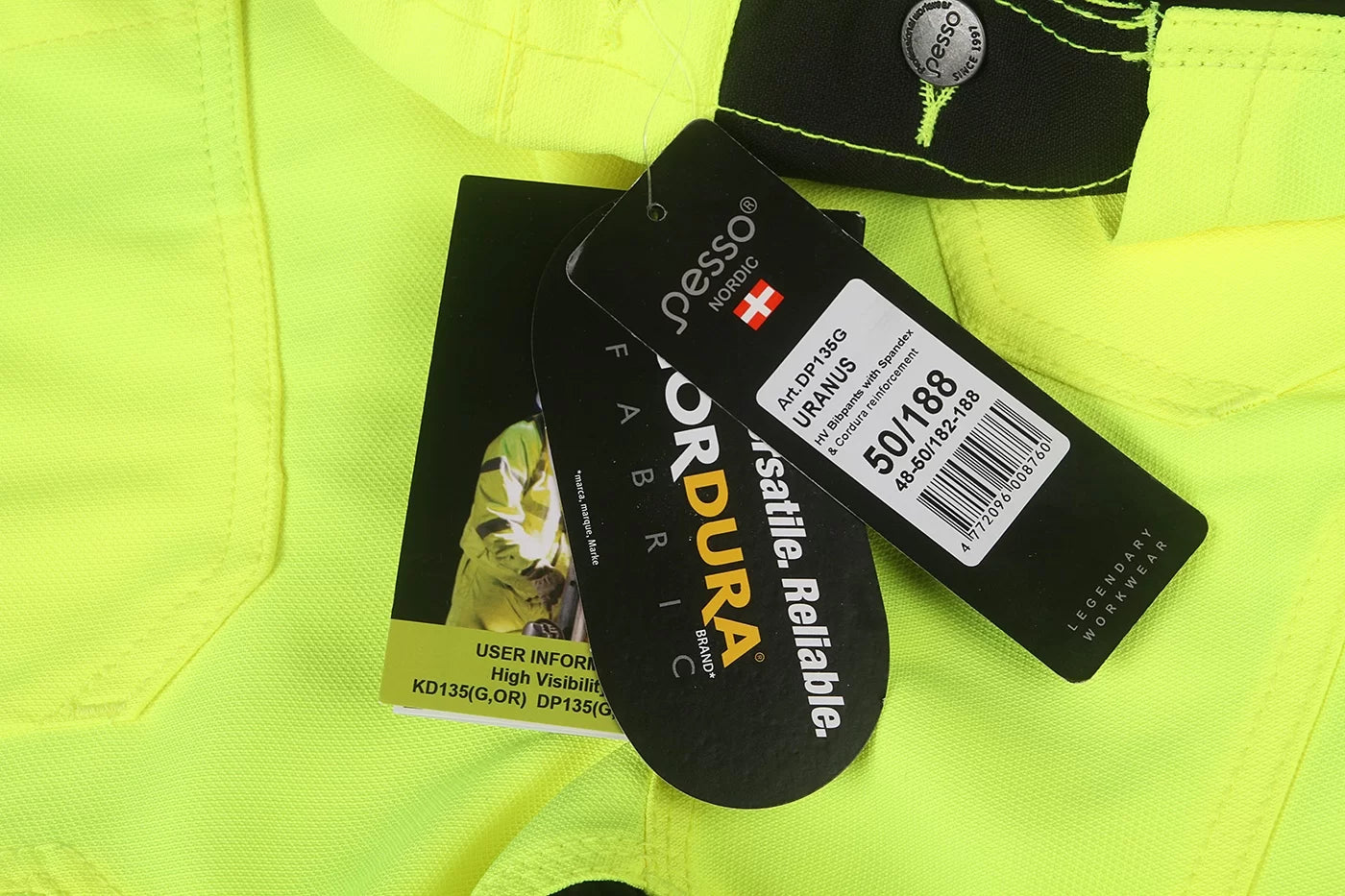 DP135G, WORKWEAR BIBPANTS PESSO URANUS FLEXPRO 135, YELLOW