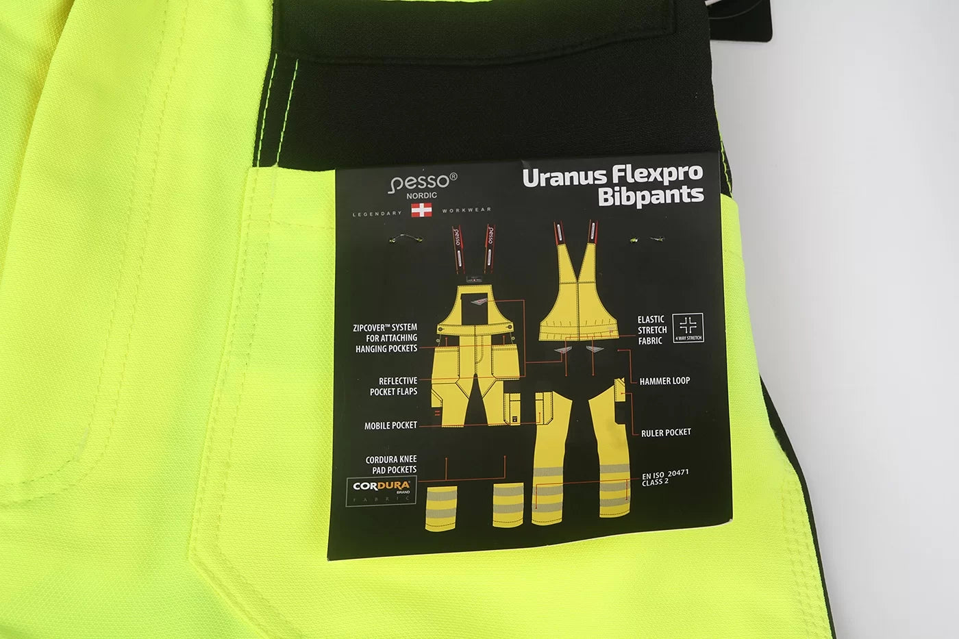 DP135G, WORKWEAR BIBPANTS PESSO URANUS FLEXPRO 135, YELLOW