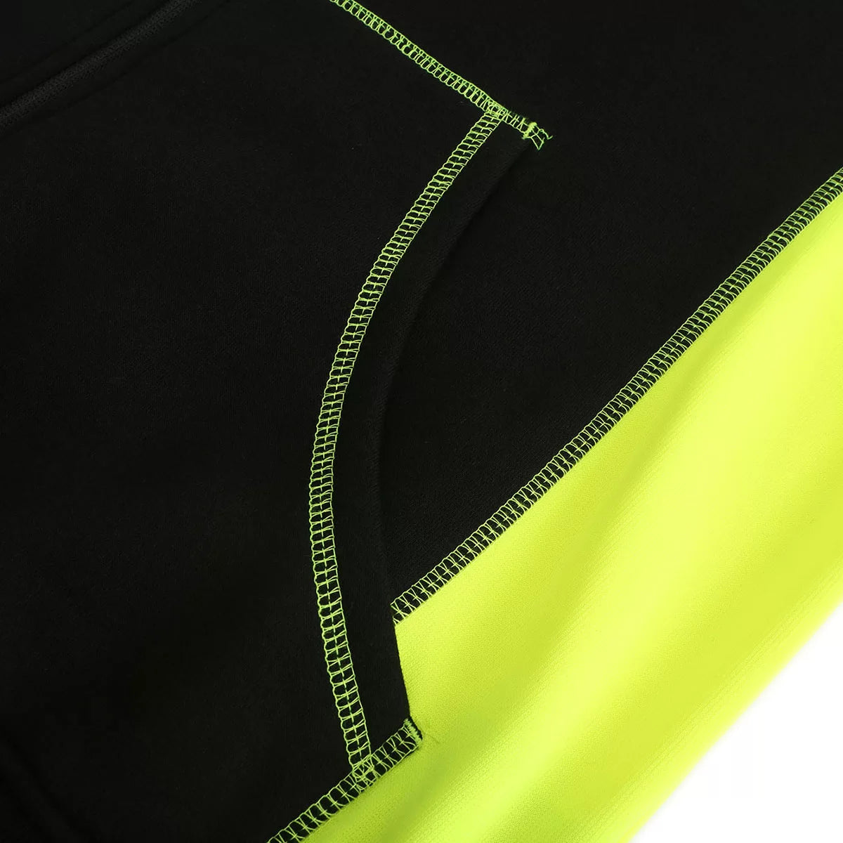 JERSEY_HV, WARM ZIP THROUGH HOODIE PESSO JERSEY, BLACK/YELLOW