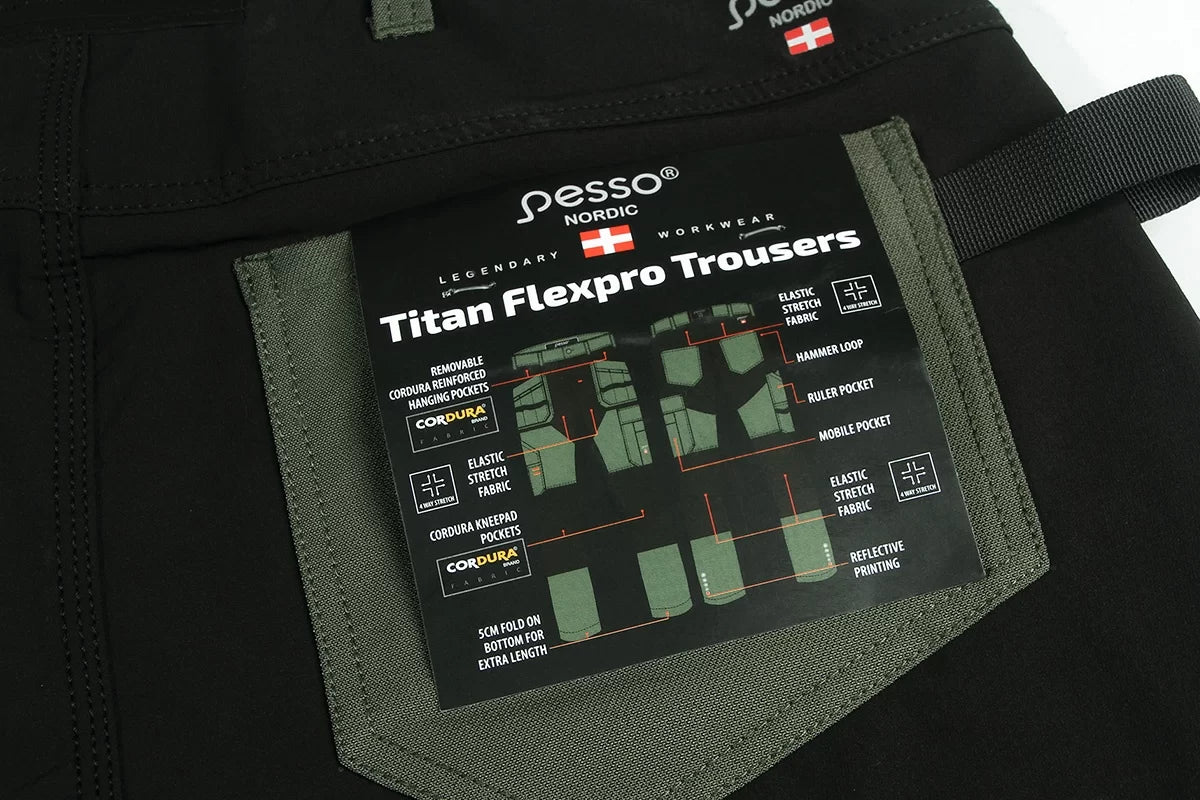 KD125Z, WORKWEAR TROUSERS PESSO TITAN FLEXPRO, GREEN