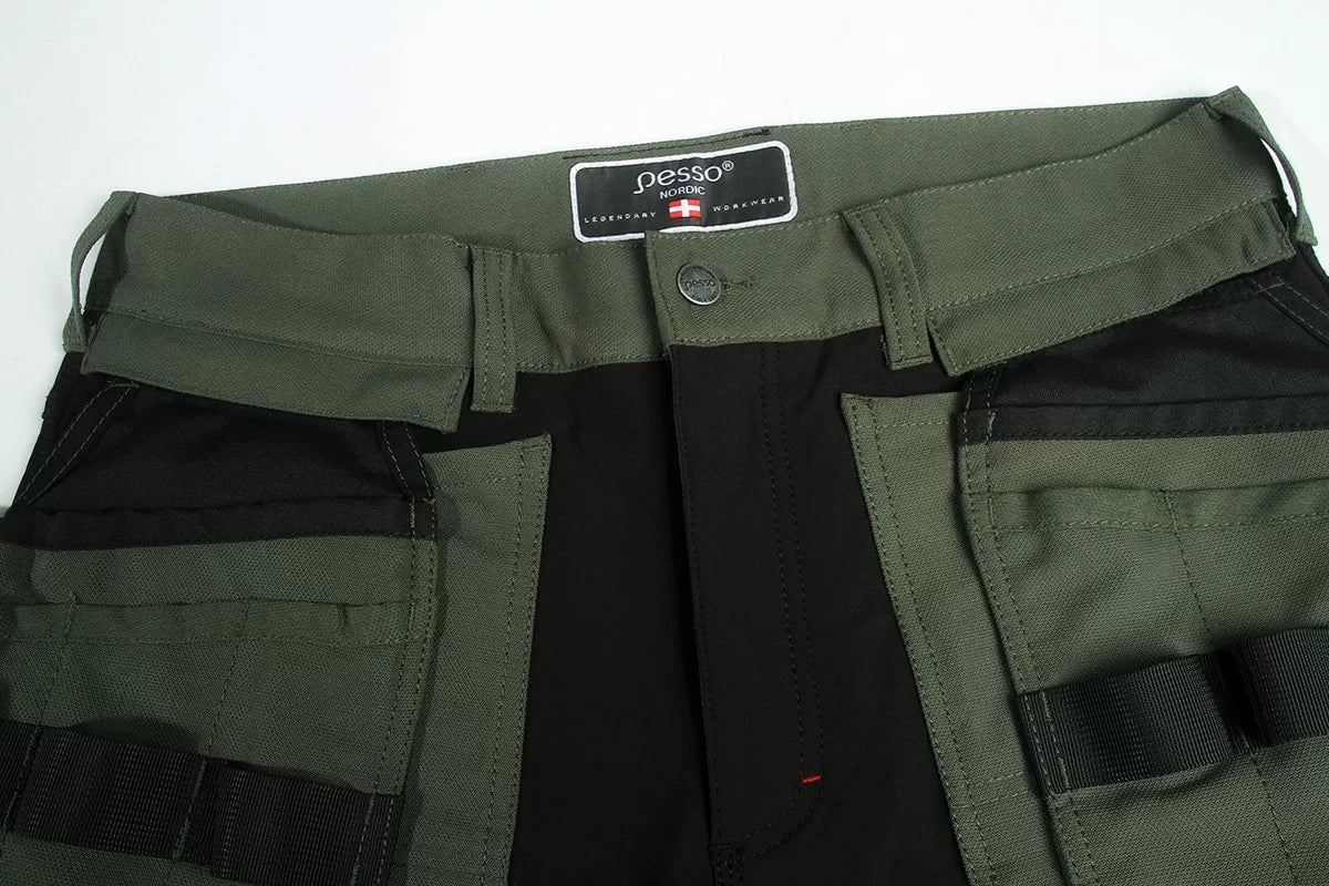 KB125Z, WORKWEAR SHORTS PESSO TITAN FLEXPRO, GREEN