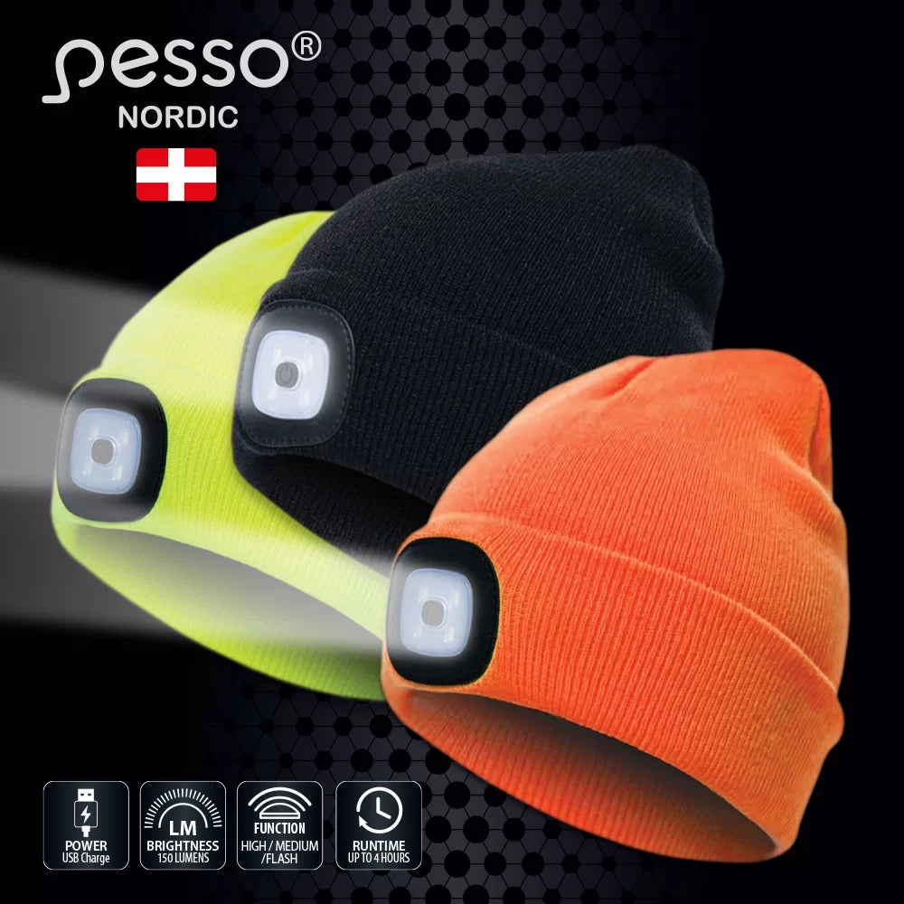 KLED, BEANIE HAT WITH USB CHARGABLE LED LIGHT PESSO NORDIC