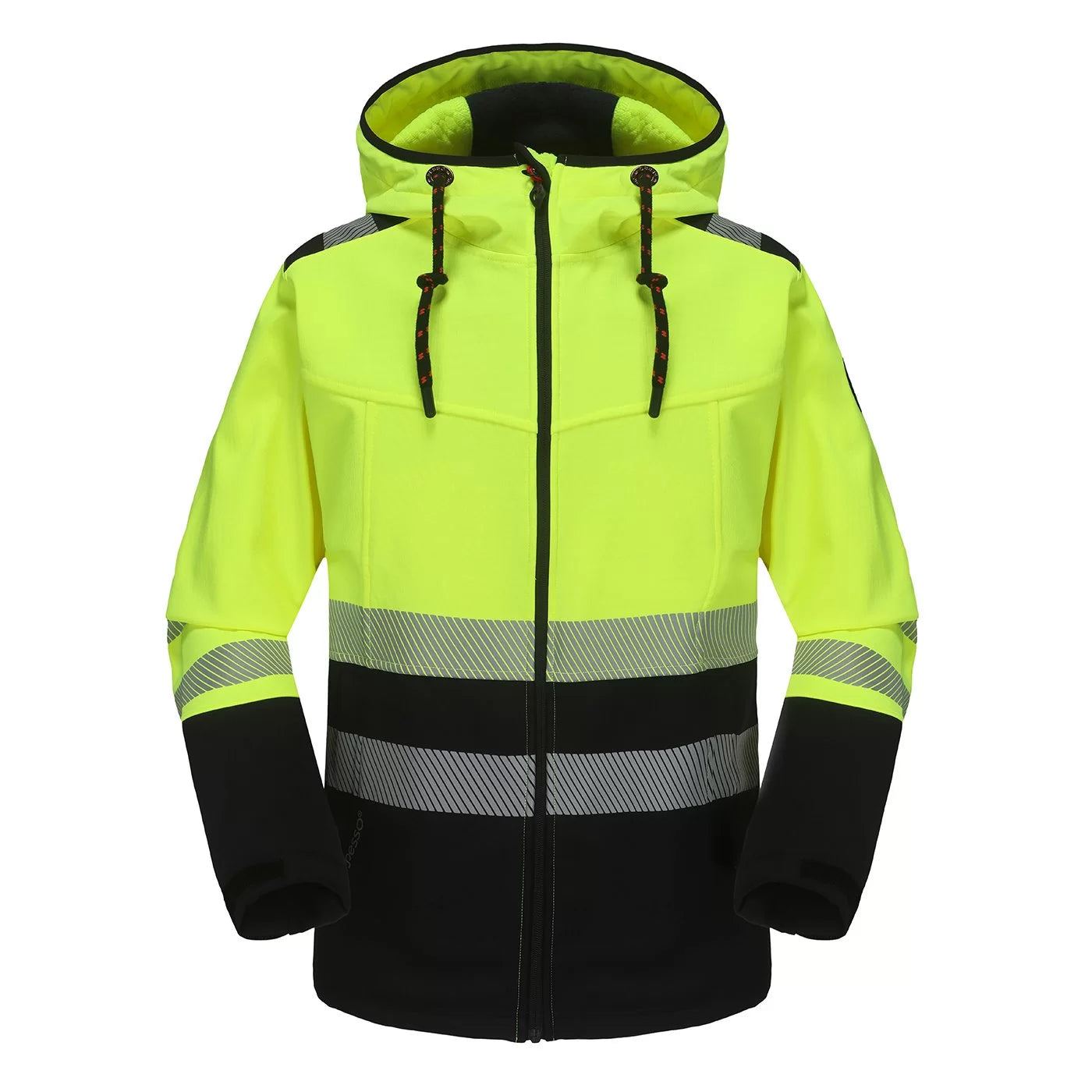 LEO_HVG, RIPSTOP SOFTSHELL JACKET PESSO LEO, BLACK/YELLOW