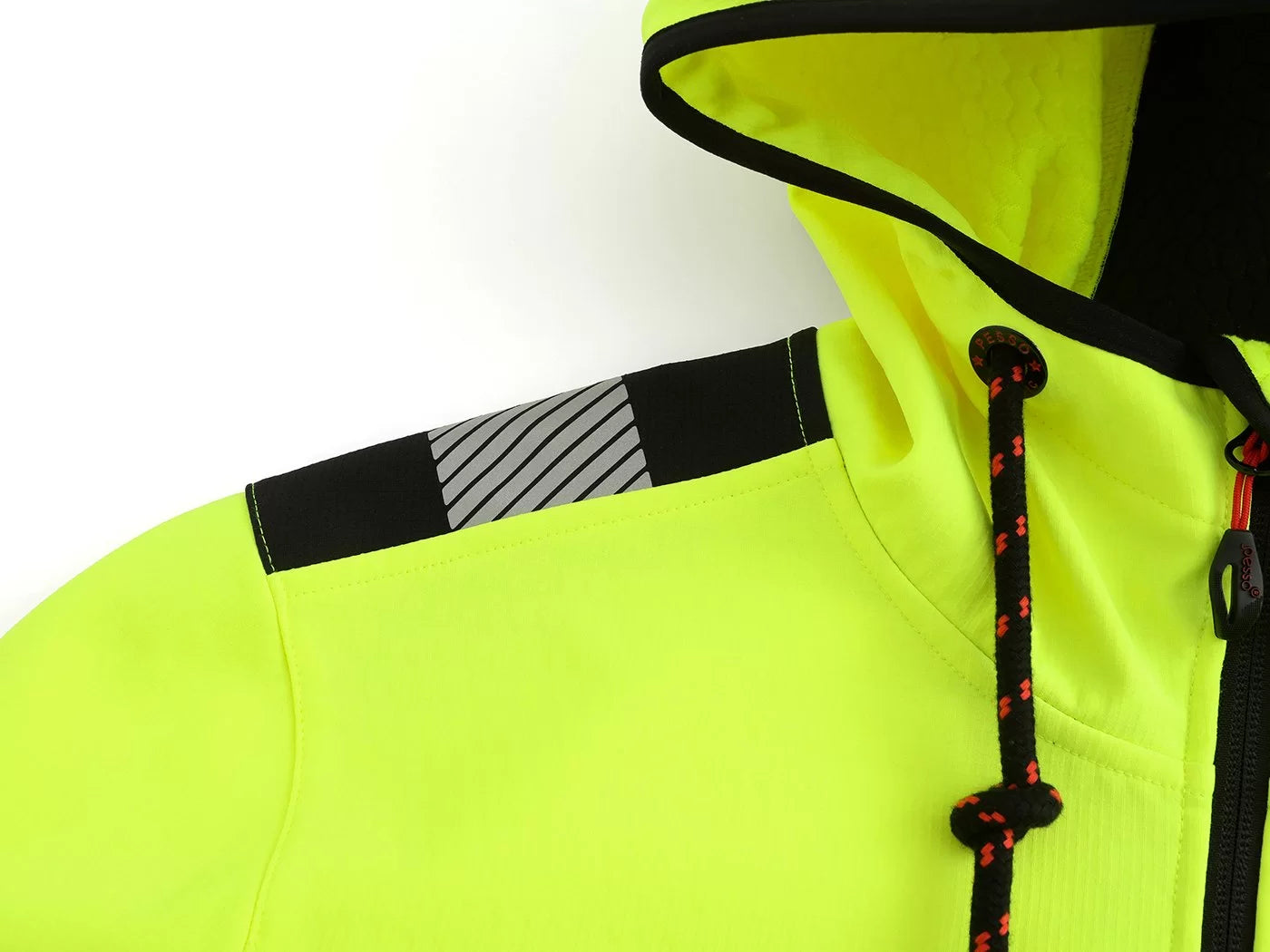 LEO_HVG, RIPSTOP SOFTSHELL JACKET PESSO LEO, BLACK/YELLOW