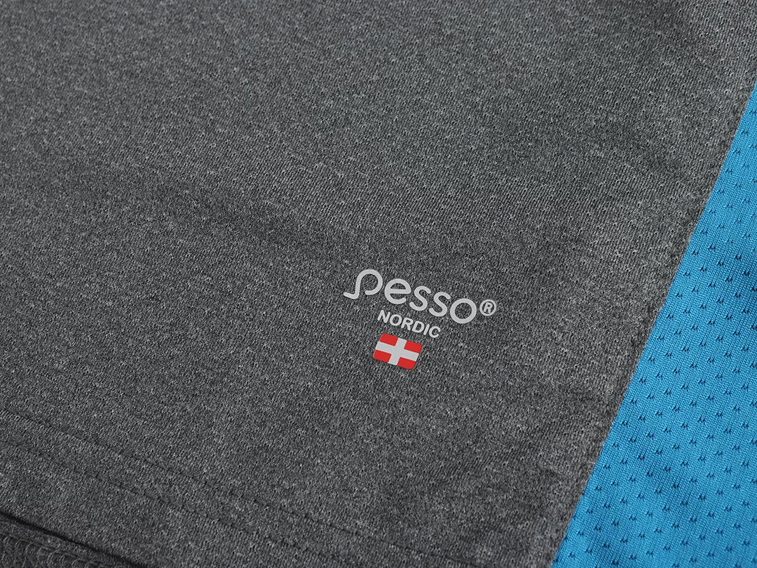 MP205_M, T-SHIRT PESSO BREEZE, GREY-BLUE