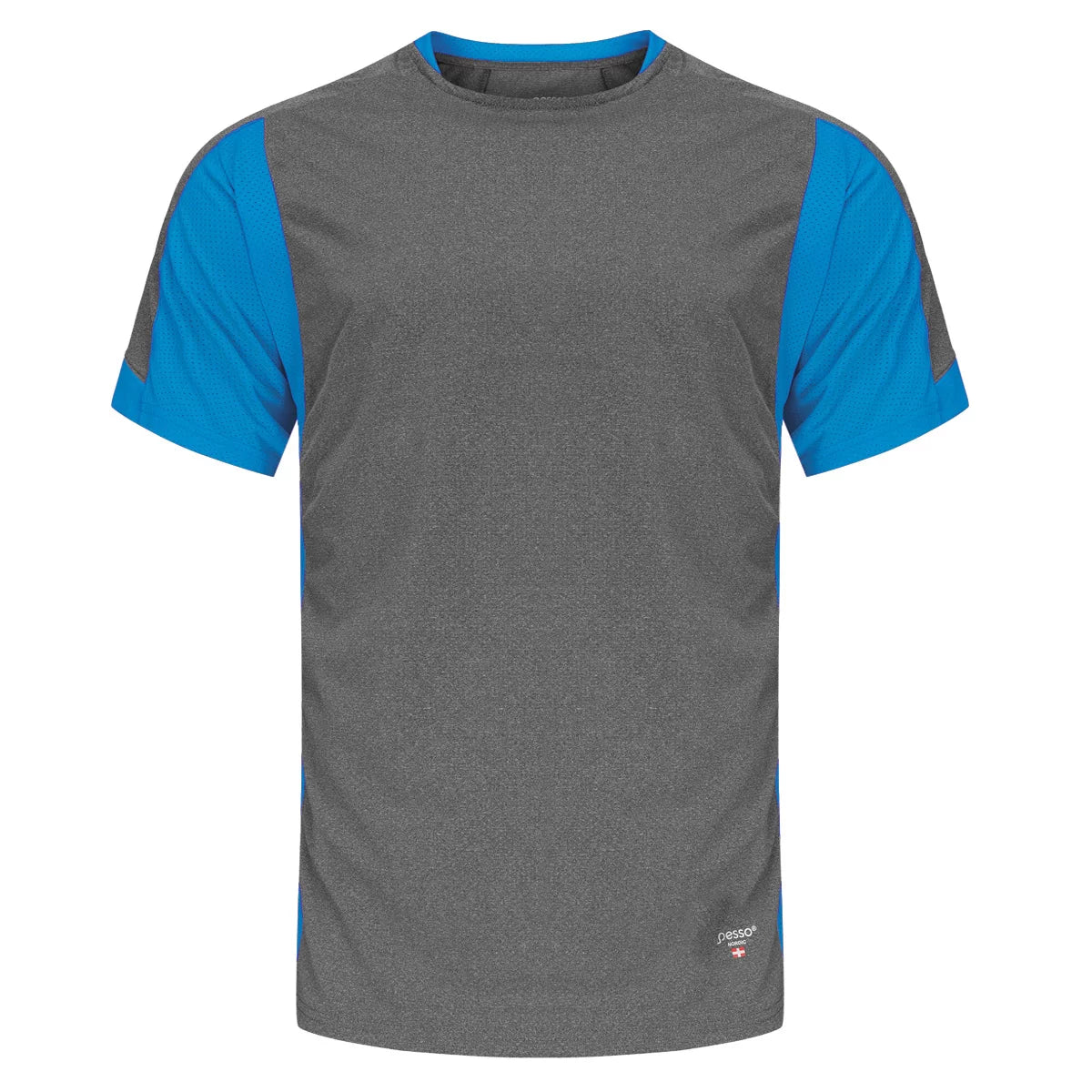 MP205_M, T-SHIRT PESSO BREEZE, GREY-BLUE