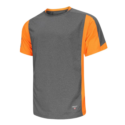 MP205_OR, T-SHIRT PESSO BREEZE, GREY-ORANGE