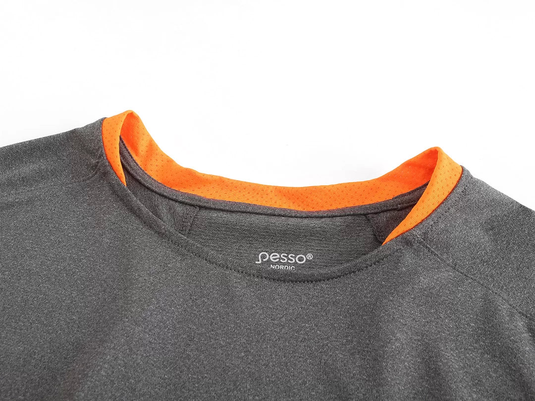 MP205_OR, T-SHIRT PESSO BREEZE, GREY-ORANGE