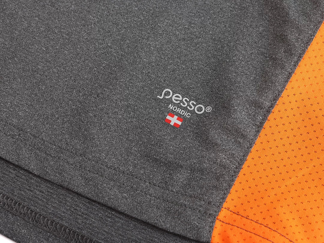 MP205_OR, T-SHIRT PESSO BREEZE, GREY-ORANGE