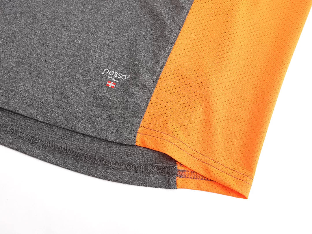 MP205_OR, T-SHIRT PESSO BREEZE, GREY-ORANGE