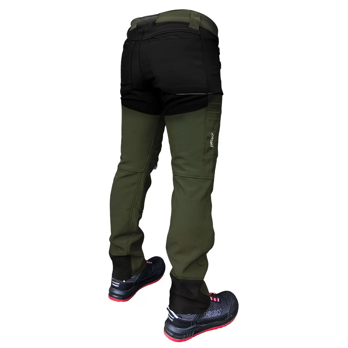 NEBRASKA_Z, SOFTSHELL PANTS PESSO NEBRASKA, OLIVE GREEN