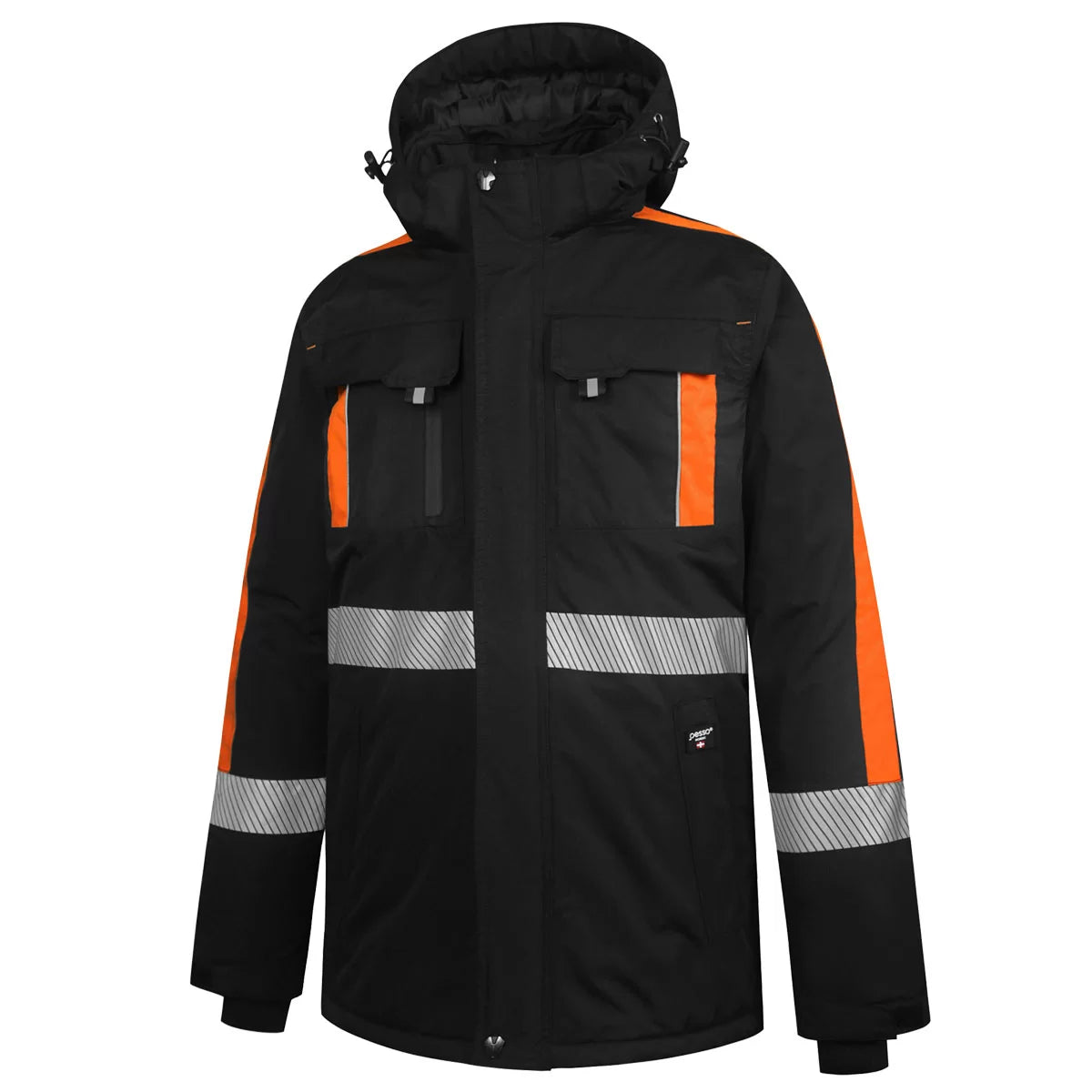 NOVA_OR, VESTE D'HIVER IMPERMÉABLE PESSO NOVA, NOIR ORANGE