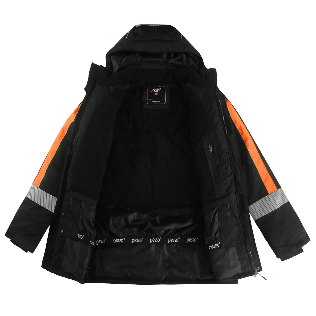 NOVA_OR, VESTE D'HIVER IMPERMÉABLE PESSO NOVA, NOIR ORANGE